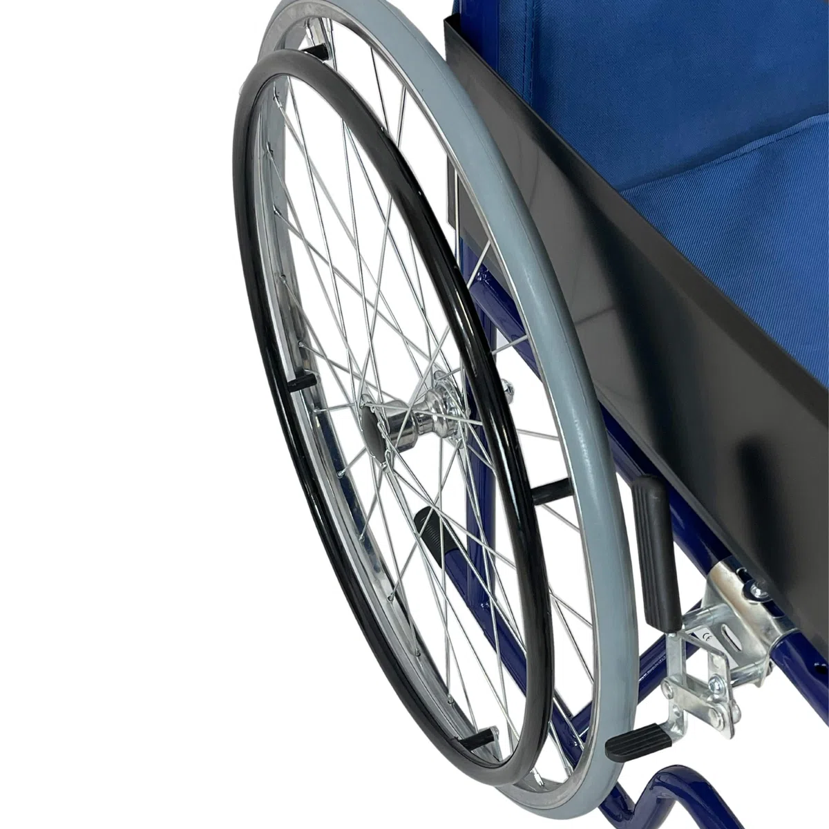 TERMIGEA - Sedia a Rotelle Pieghevole Leggera Autospinta, Carrozzina per Anziani e Disabili in Acciaio (Portata 100KG) con Freno e Leva per Gradini, Dispositivo Medico CE per Interno ed Esterno