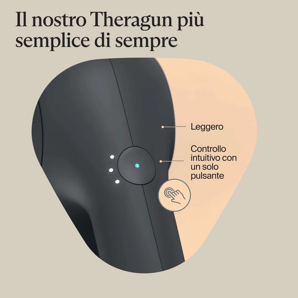 Theragun Relief - Pistola per massaggio a percussione portatile - Facile da usare, comoda e leggera massaggiatore personale per terapia di massaggio quotidiana per sollievo dal dolore a collo, schiena