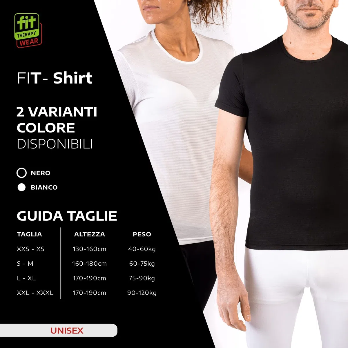 Maglia Unisex per Dolori Muscolari - Dispositivo Medico per Cervicale, Spalle, Dorso e Lombare - Tessuto Tecnico Traspirante