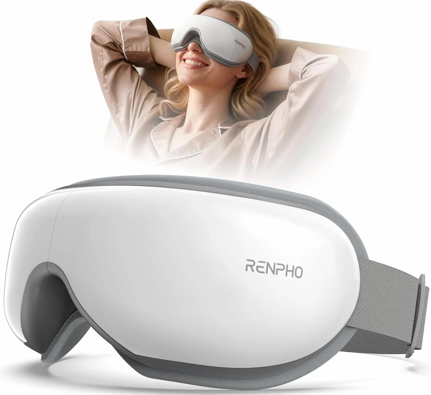 RENPHO Eyeris 1 Massaggiatore per gli occhi con riscaldamento Bluetooth Maschera occhi Relax affaticamento