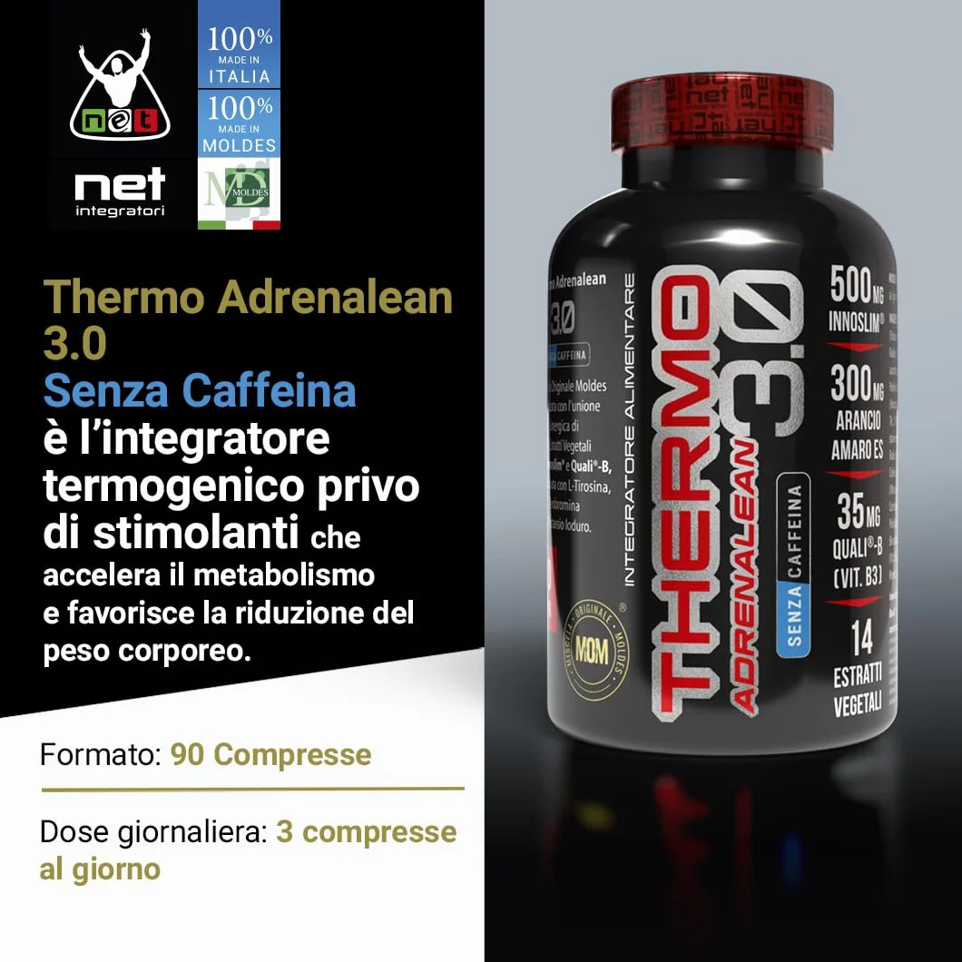 NET Integratori THERMO ADRENALEAN 3.0 90 cpr - Integratore Termogenico senza Stimolanti