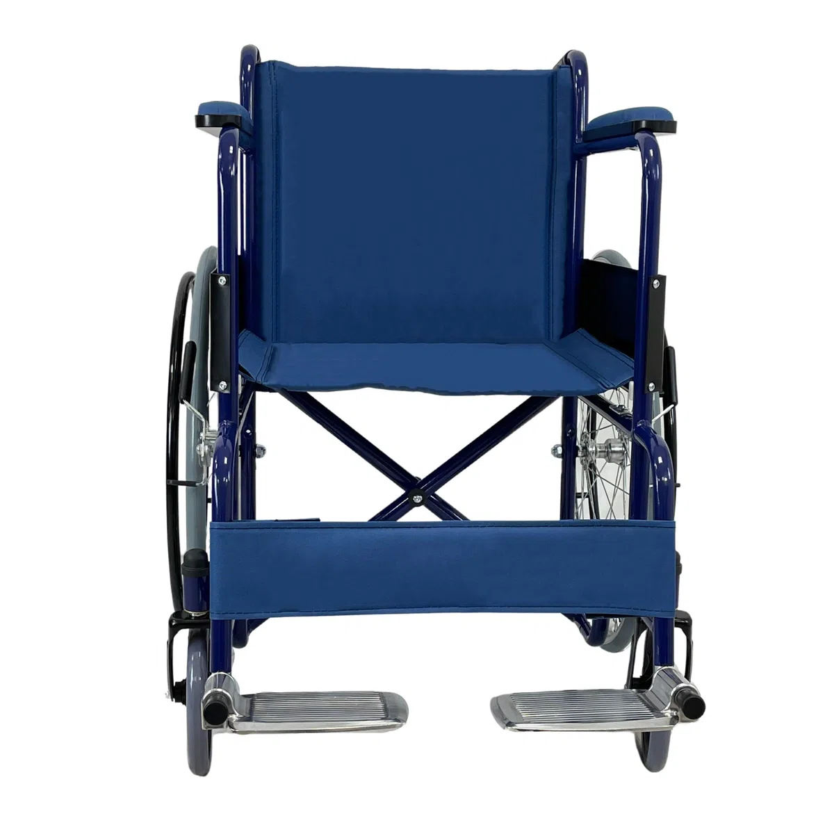 TERMIGEA - Sedia a Rotelle Pieghevole Leggera Autospinta, Carrozzina per Anziani e Disabili in Acciaio (Portata 100KG) con Freno e Leva per Gradini, Dispositivo Medico CE per Interno ed Esterno