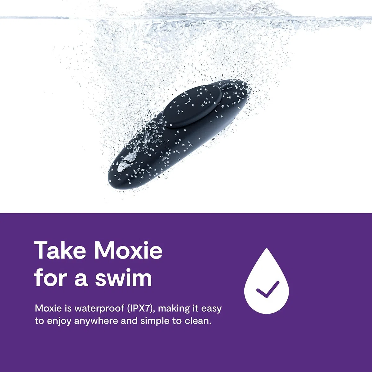 We-Vibe Moxie Panty Worn Vibratore Indossabile Massaggiatore clitorideo vibrante per stuzzicare il suo giocattolo sessuale controllato da app per smartphone e telecomando - Nero satinato