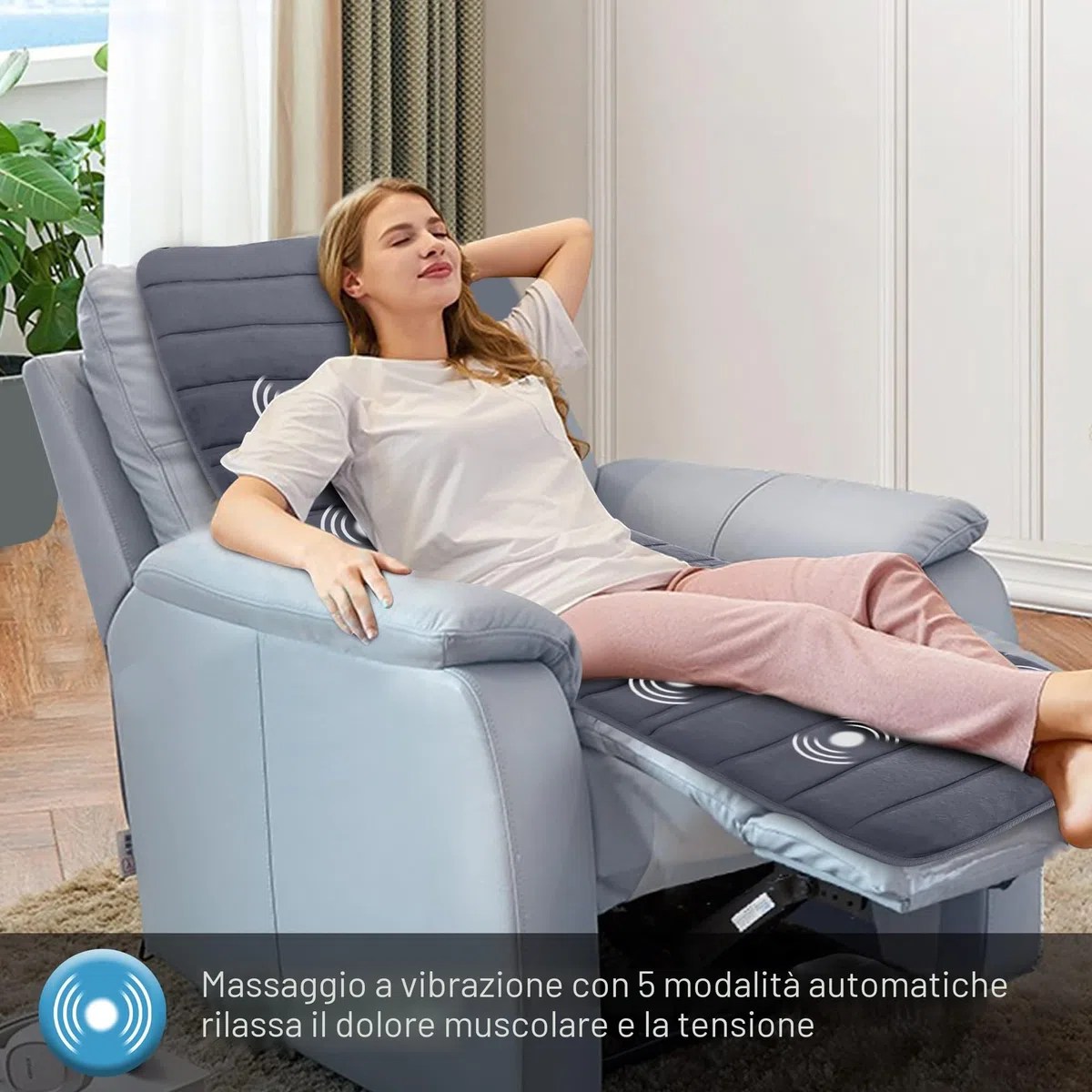 COMFIER Materassino Massaggiante con Calore - Tappetino Massaggiante Elettrico con 10 Motori a Vibrazione e 2 Cuscinetti Riscaldanti, Seduta Massaggiante per Alleviare il Mal di Schiena