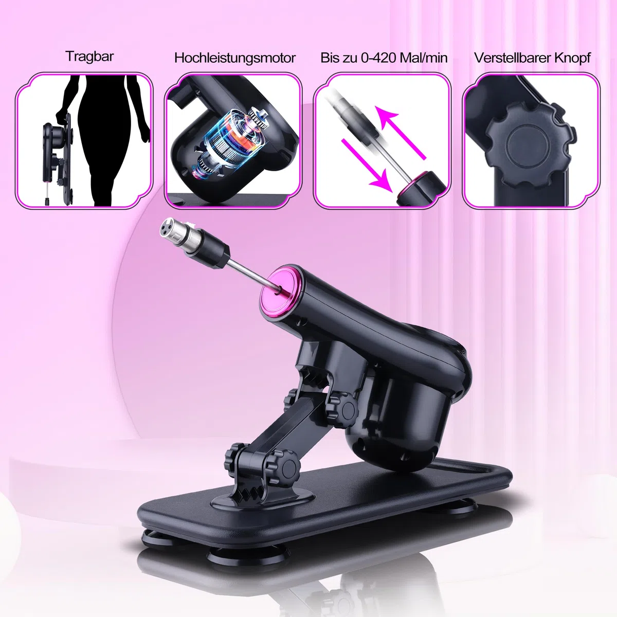 Macchina del sesso con grande dildo, macchina per scopare con 6 accessori, macchina per dildo con telecomando wireless, giocattolo sessuale