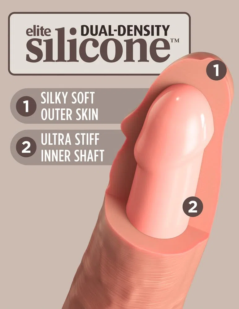 King Cock 8" Silicone Dual Density Cock Light 8 Pollici