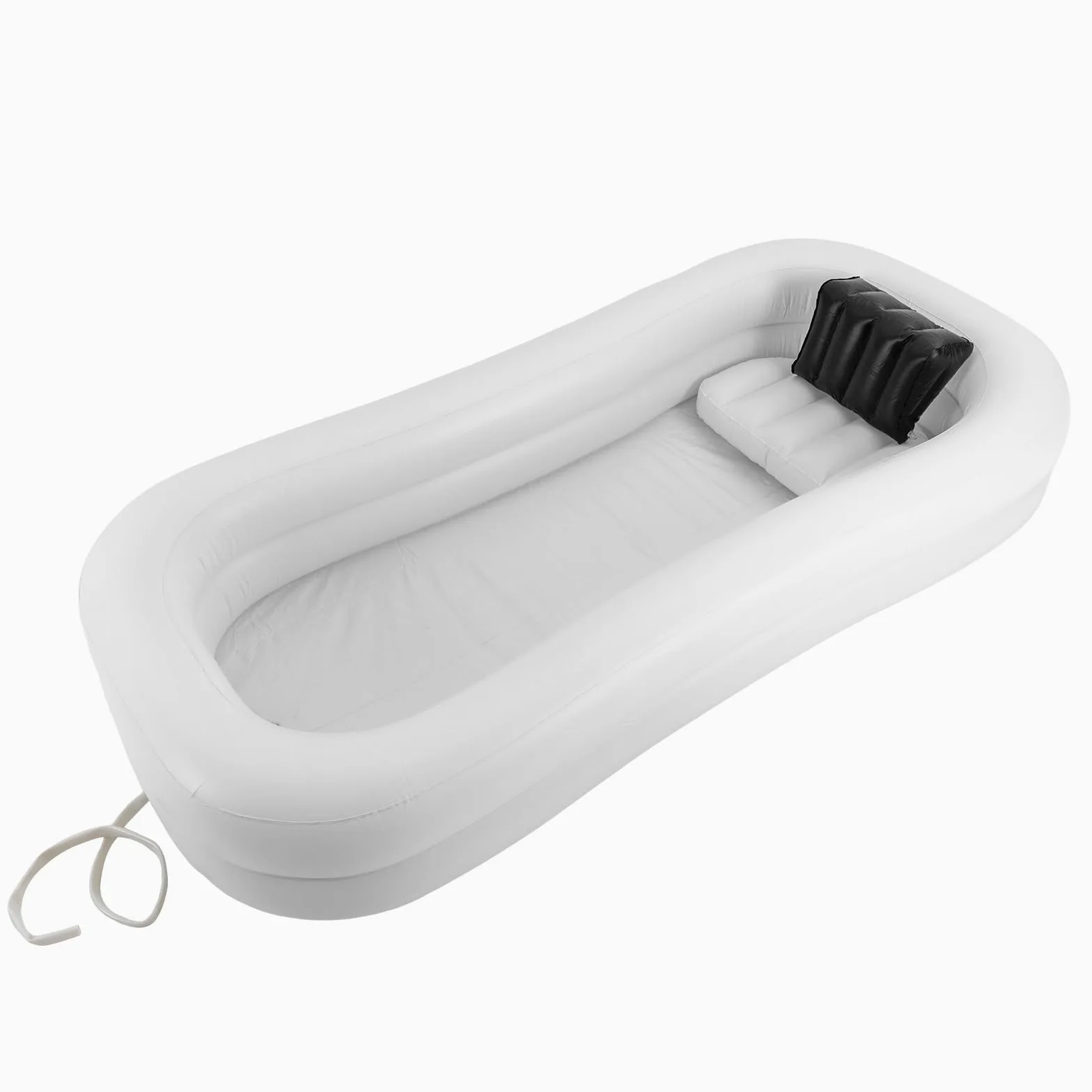 Vasca da bagno gonfiabile medica per adulti, portatile in PVC vasca da bagno con pompa ad aria, sistema doccia portatile a letto per disabili, anziani