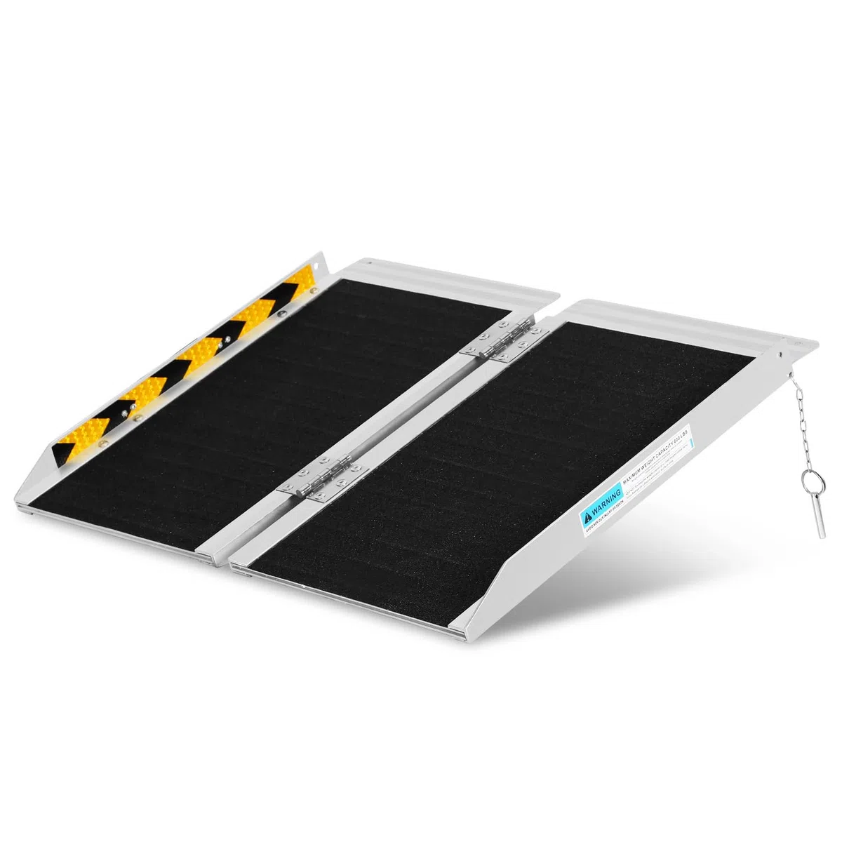 Rampa portatile per sedia a rotelle 61 cm, rampa per sedia a rotelle in alluminio, rampa antiscivolo per sedia a rotelle, guida di accesso mobile resistente fino a 270 kg, rampa pieghevole per