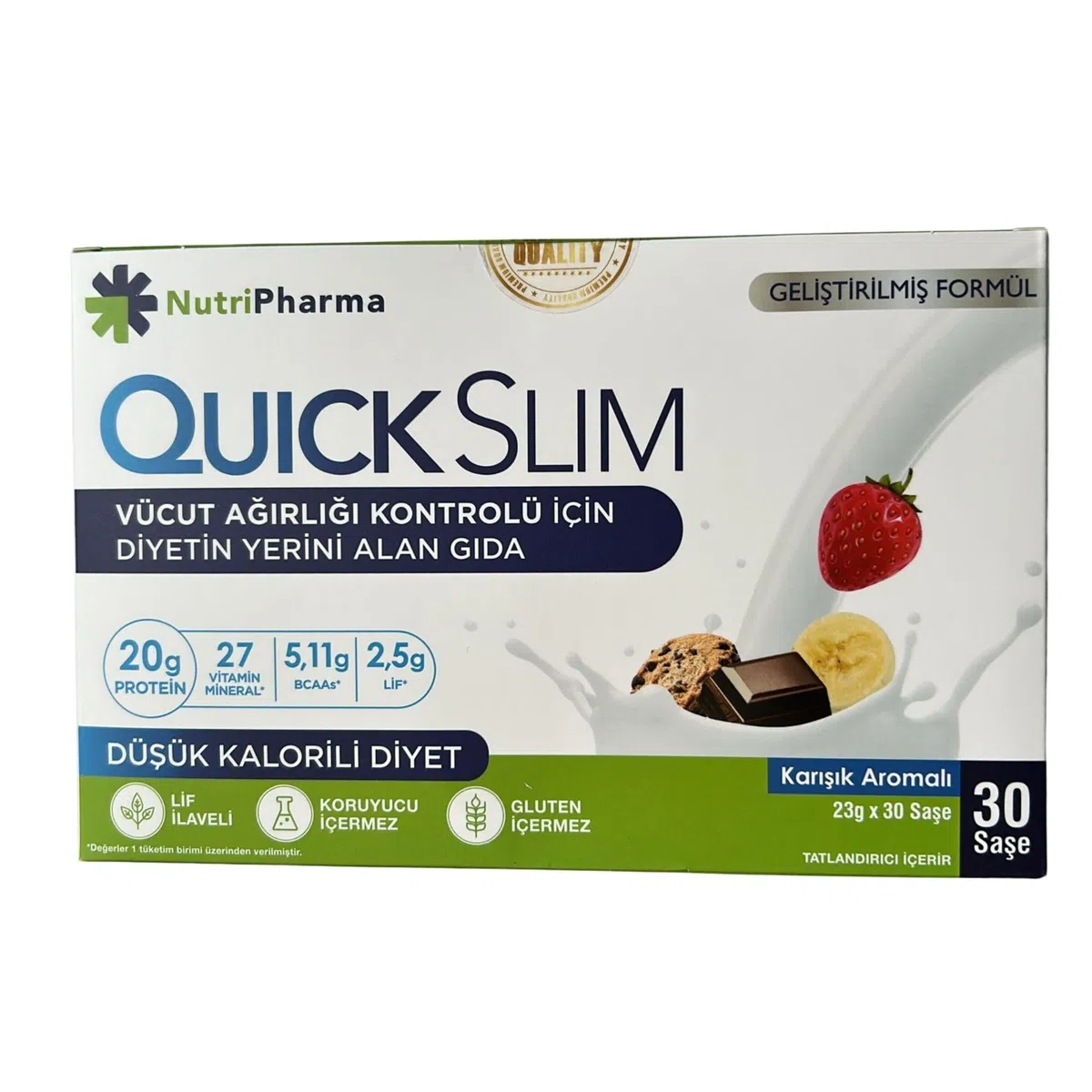 Frullato Sostitutivo Del Pasto Quick Slim per la Perdita Di Peso, 30 Pasti, 20 g di Proteine, 27 Vitamine e Minerali, Fibre Alimentari, Senza Glutine (Pacchetto varietà)