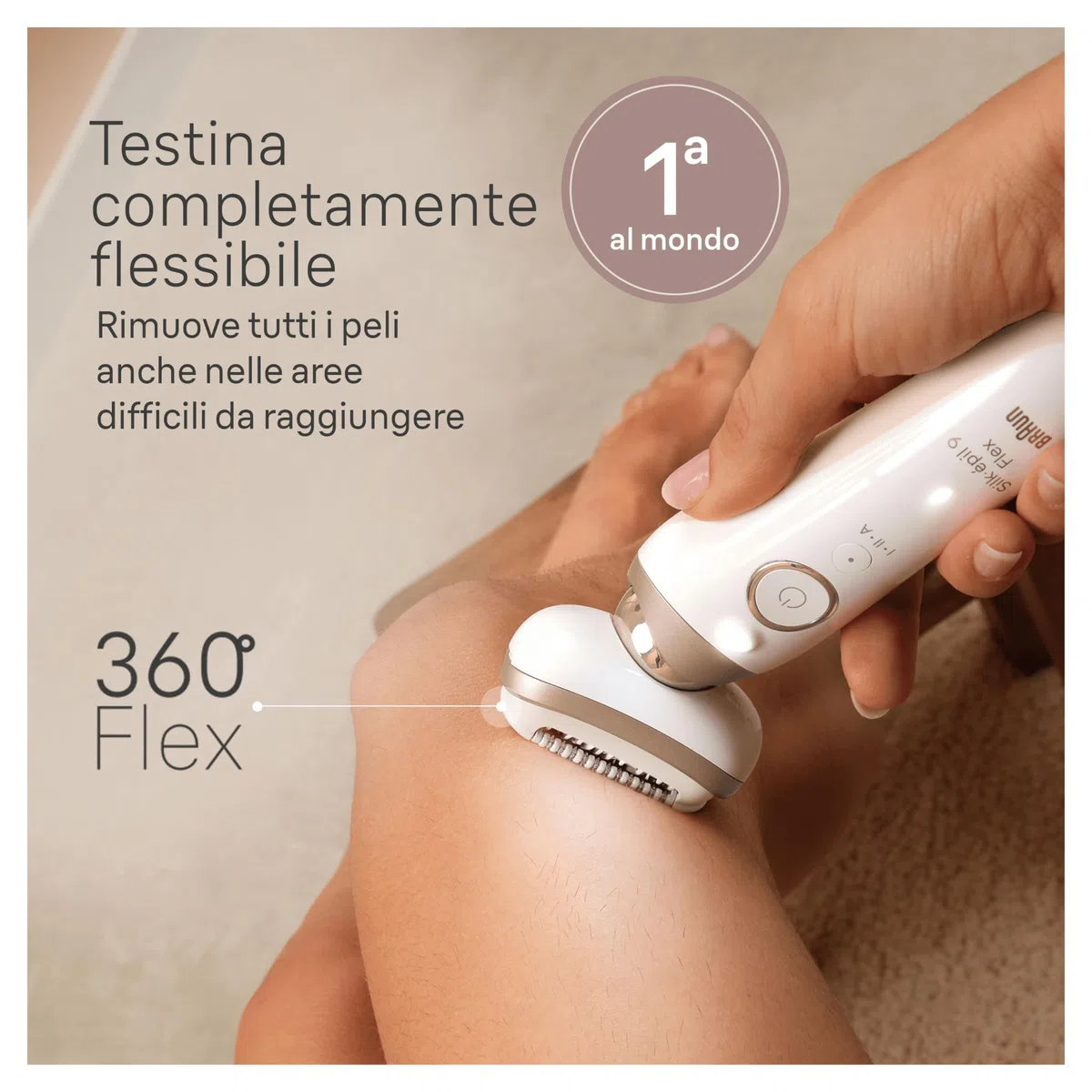 Braun Silk Epil 9 Flex Epilatore Elettrico Donna, Rasoio Elettrico Donna Con Testina Flessibile a 360° Per Epilazione Semplice, Wet & Dry, Pelle Liscia a Lungo, 9-041 3D, Bianco/Oro