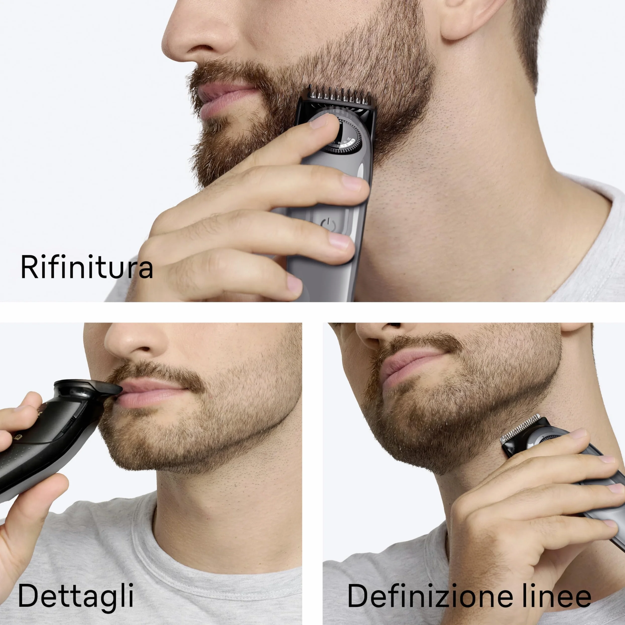 Braun Series 3 Regolabarba Uomo BT3525, 50 Min Utilizzo, 40 Lunghezze, Lama Ultra Affilata, Grigio