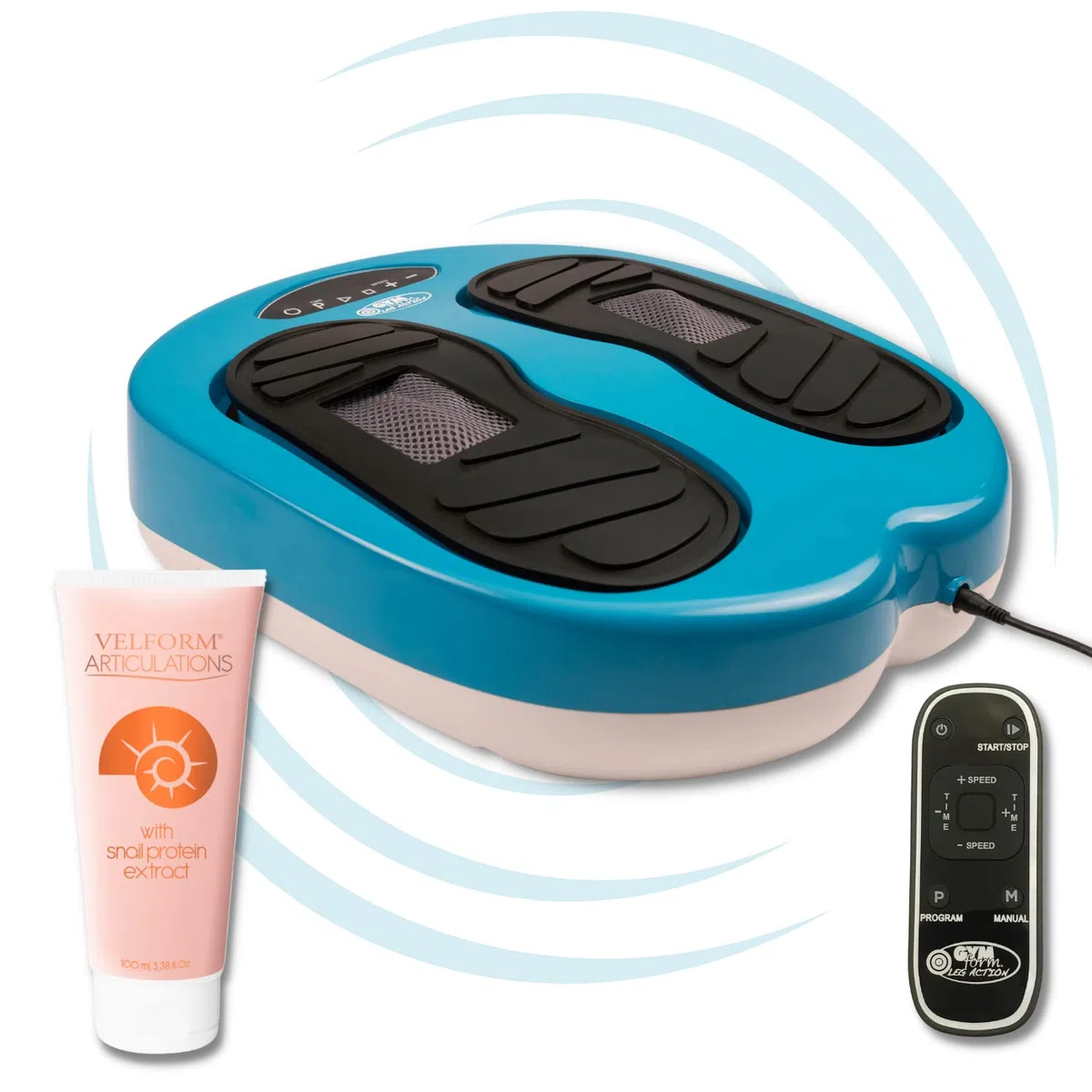 Massaggiatore per piedi GYMFORM Leg Action, Massaggio Shiatsu, con telecomando, 6 programmi/15 velocità per migliorare la circolazione e alleviare il dolore (Normale+Crema)