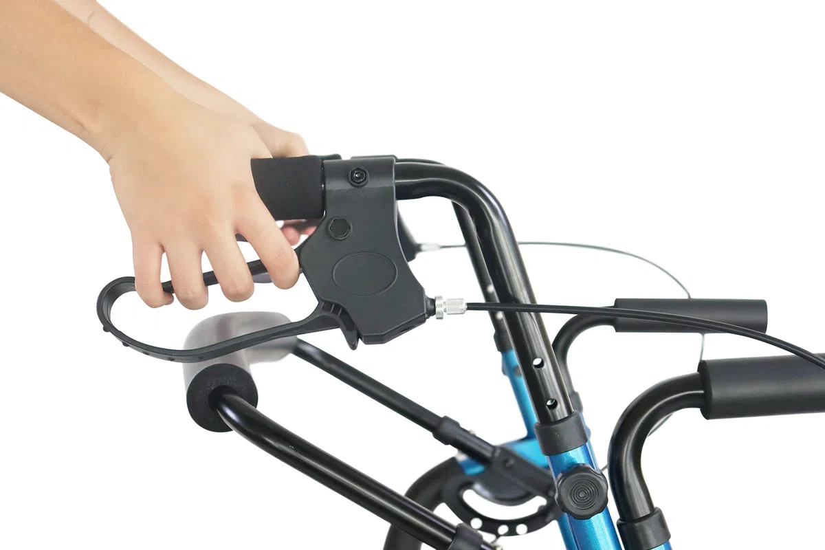 KMINA Deambulatore con Seduta 2 in 1 per Anziani, Rollator Pieghevole con Funzione Trasporto, 4 Ruote da 20cm, Freni a Leva e Cestino, Altezza Regolabile 82,5-95cm, Alluminio, Max 136kg, Nero