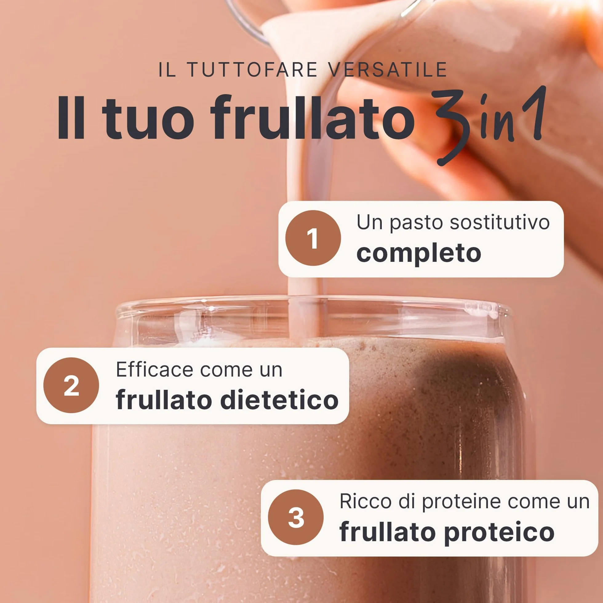 SHEKO Balance Shake Cioccolato + Shaker – 21 frullati proteici dimagranti, senza glutine, sapore naturale