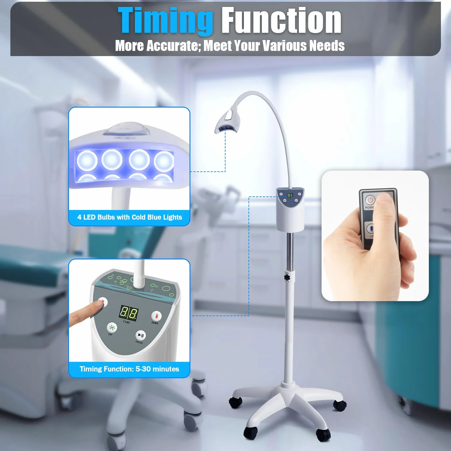 Dental LED Whitening Lampe, Dental Teeth Whitening Accelerator, Acceleratore per denti mobili