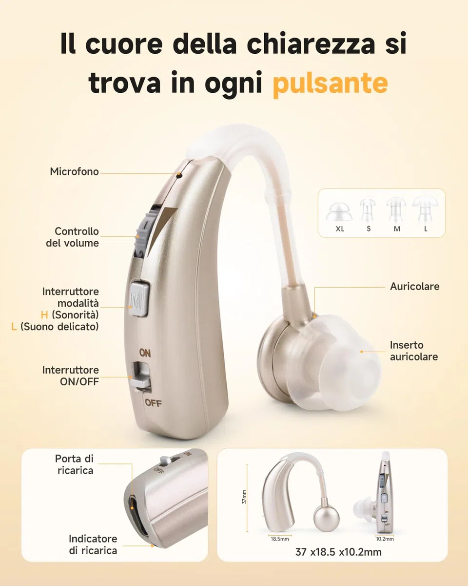 Britzgo dispositivo in Silicone, lunga durata, cancellazione intelligente del rumore, 1 coppia (argento)