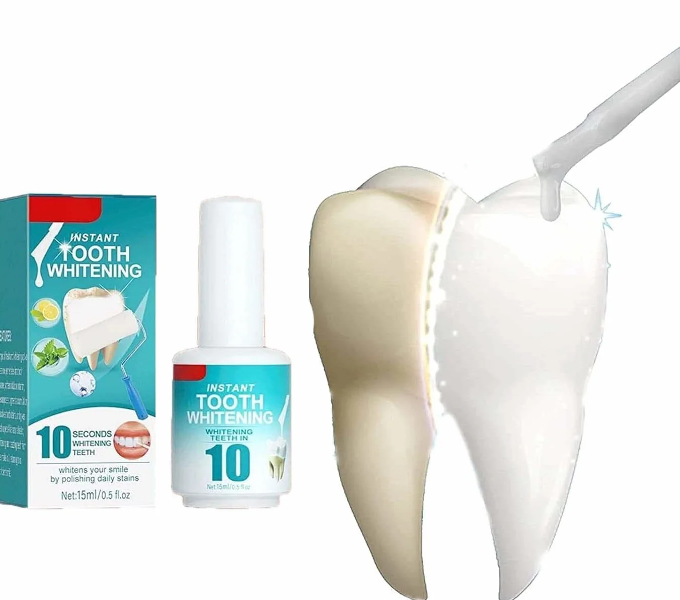 Vernice per Denti Smalto Bianco Sbiancamento Istantaneo 2 Pezzi