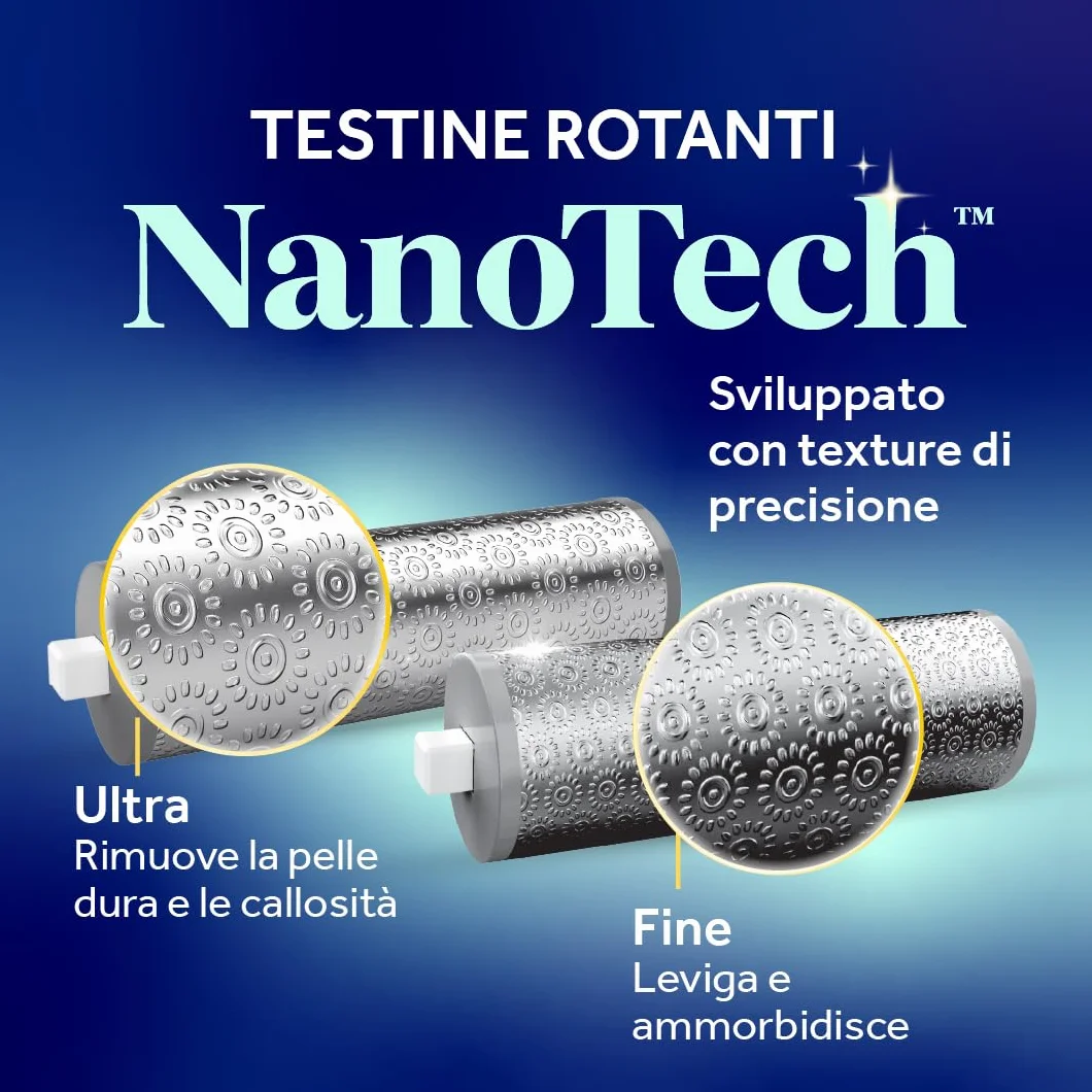 Dr. Scholl's Pedi Perfect Pro Lima Elettrica Pedicure Professionale, Rimuovi Calli e Duroni, Ricaricabile Impermeabile, 3 Rulli