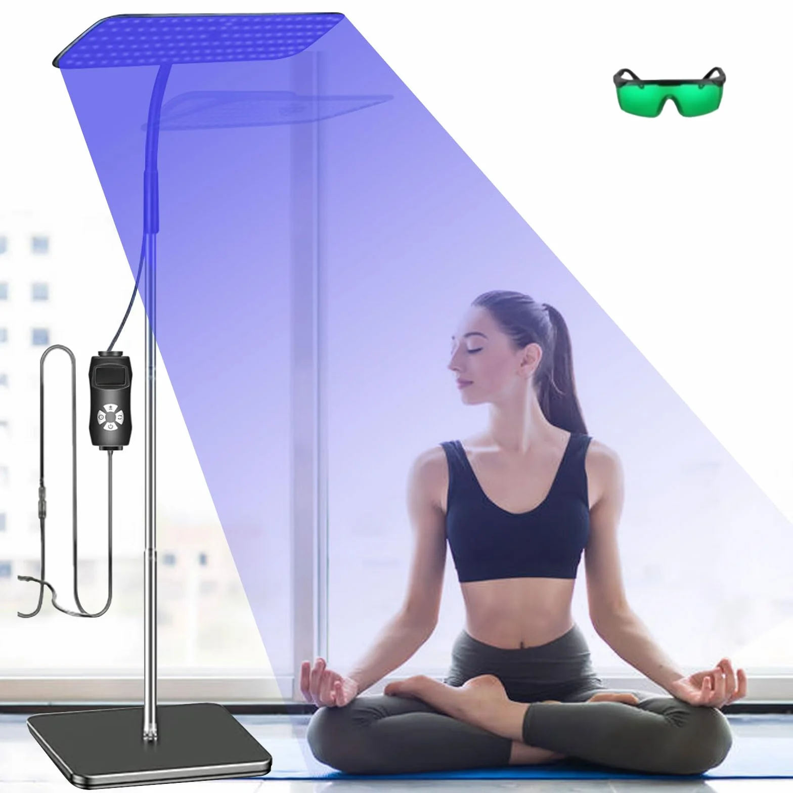 Solarium per Casa, Lampada Abbronzante 660nm 850nm 240 LED, Altezza e Angolo Regolabili, 5 Livelli Luminosità, 3 Modalità
