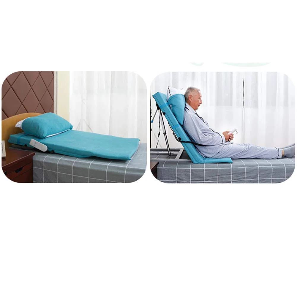 Supporto per Schienale per Letto di Sollevamento Elettrico per Anziani Sollevatore Elettrico Regolabile Poggiatesta Staccabile e Sollevatore per Cuscini Medico in Tela