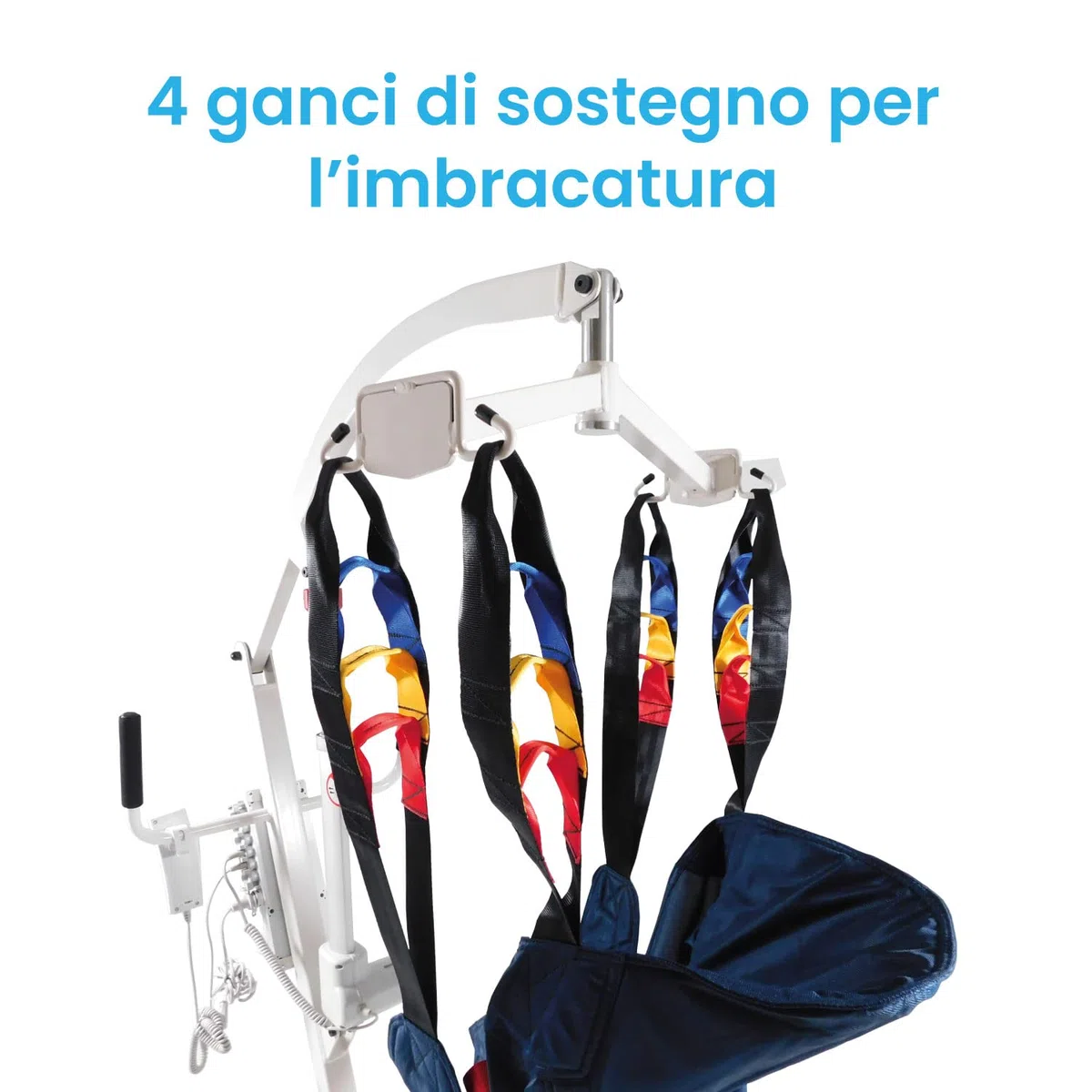 Sollevatore Elettrico per Disabili e Anziani, Sicuro, Regolabile e Facile da Usare, Imbracatura Inclusa, con Batteria Ricaricabile