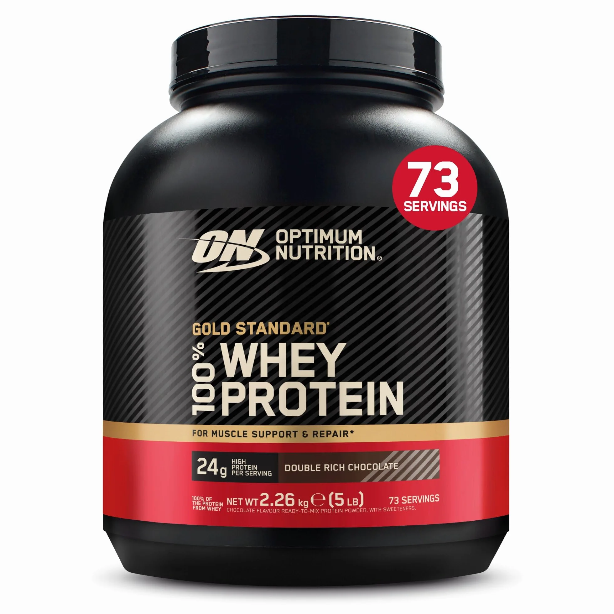 Optimum Nutrition Gold Standard 100% Whey Proteine in Polvere Doppio Cioccolato 2.26kg 73 Porzioni