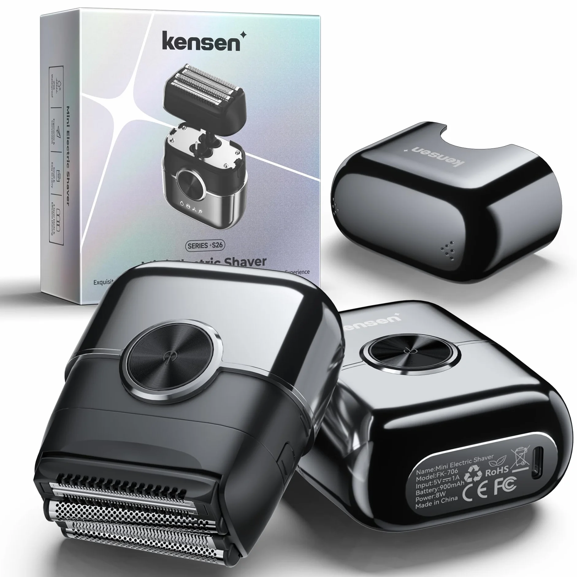 Rasoio Elettrico Barba Wet&Dry Uomo 4D 120 Min Utilizzo Senza Fili Impermeabile Portatile