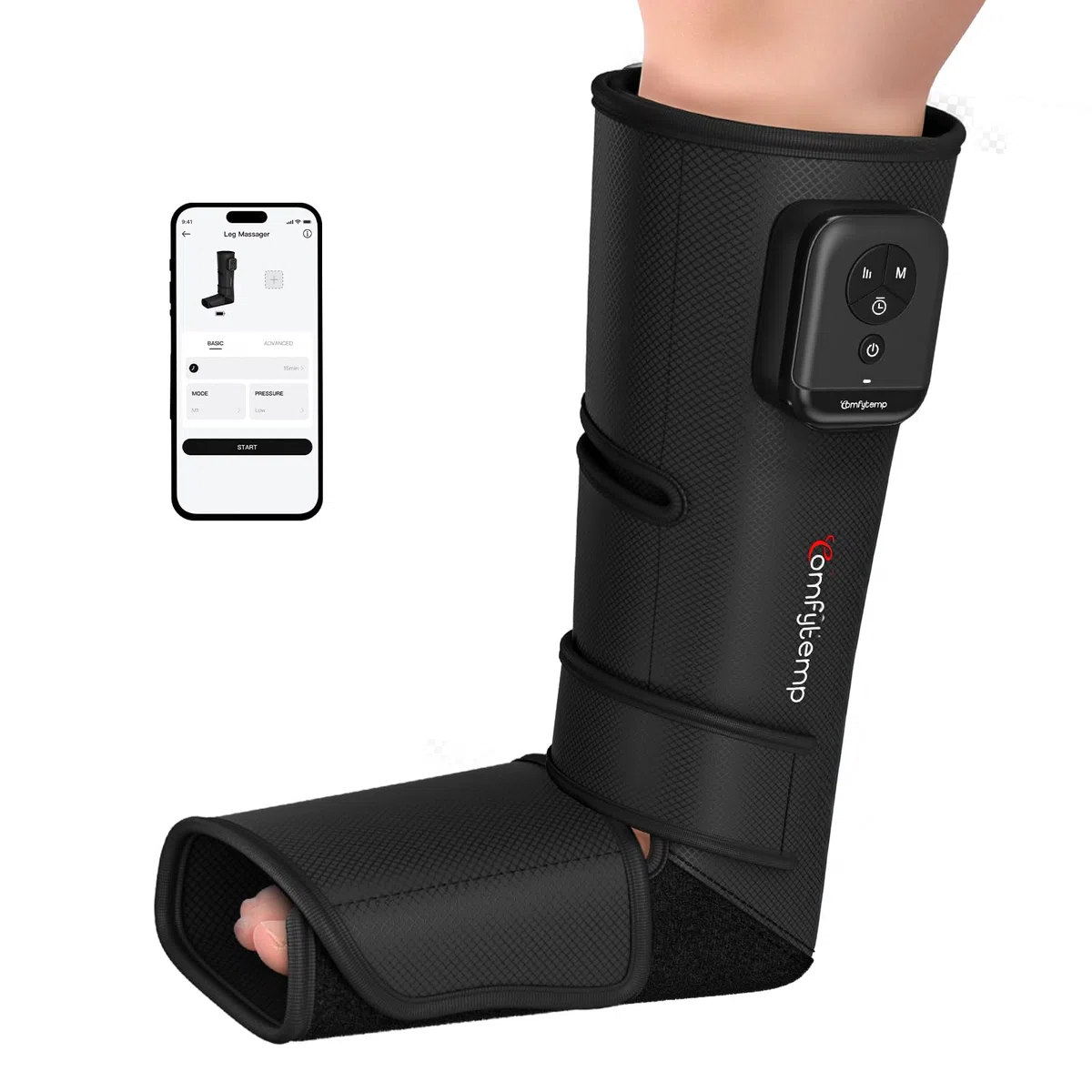 Comfytemp Massaggiatore Wireless per Piedi e Gambe, Allevia la Fatica, con Massaggio Airbag 360°, Per circolazione e rilassamento, App DIY Personalizzabile, Regalo Perfetto per Mamma, Papà e Atleti