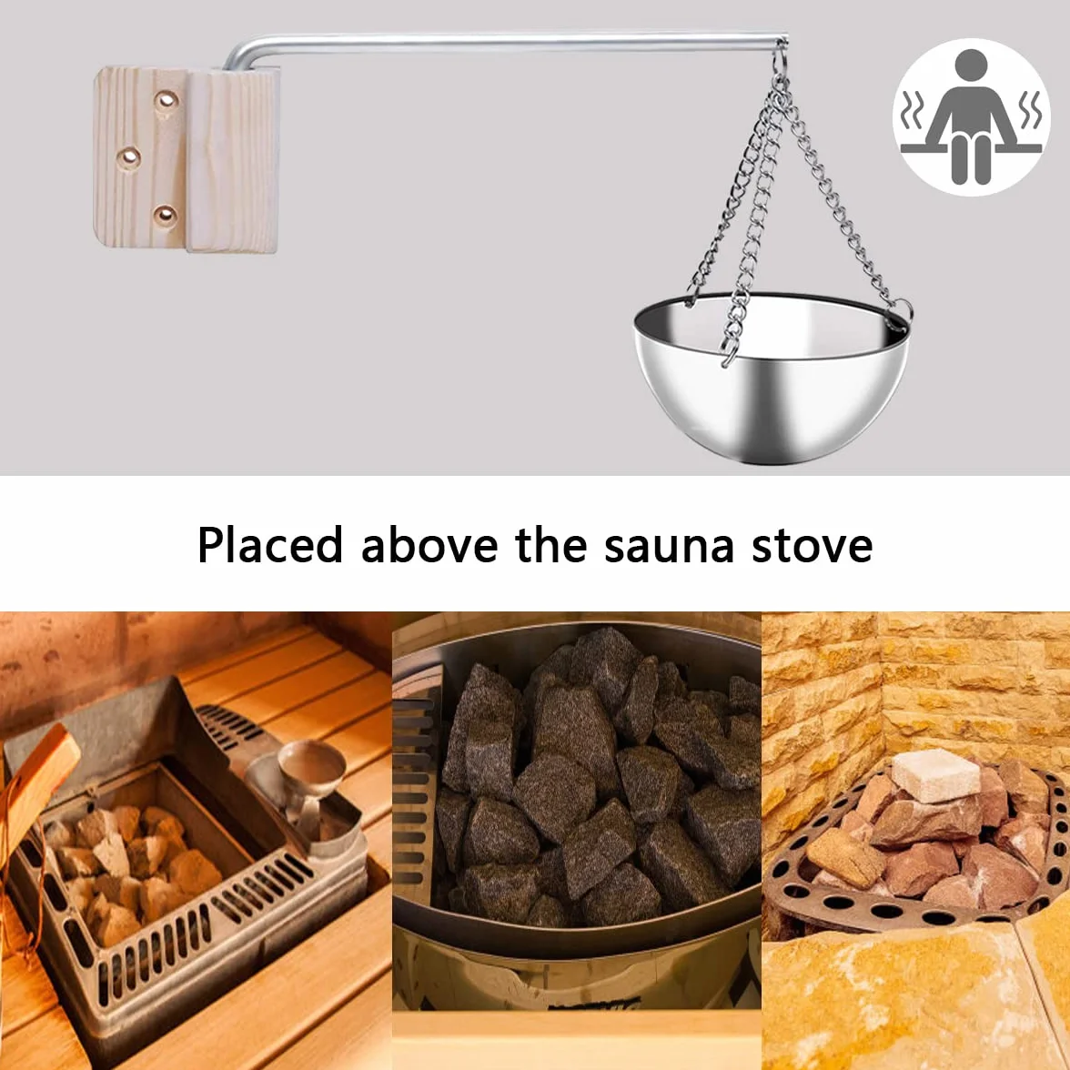 Ciotola per Sauna 350 ML Acciaio Inox Accessori Sauna per Spa Oli Essenziali