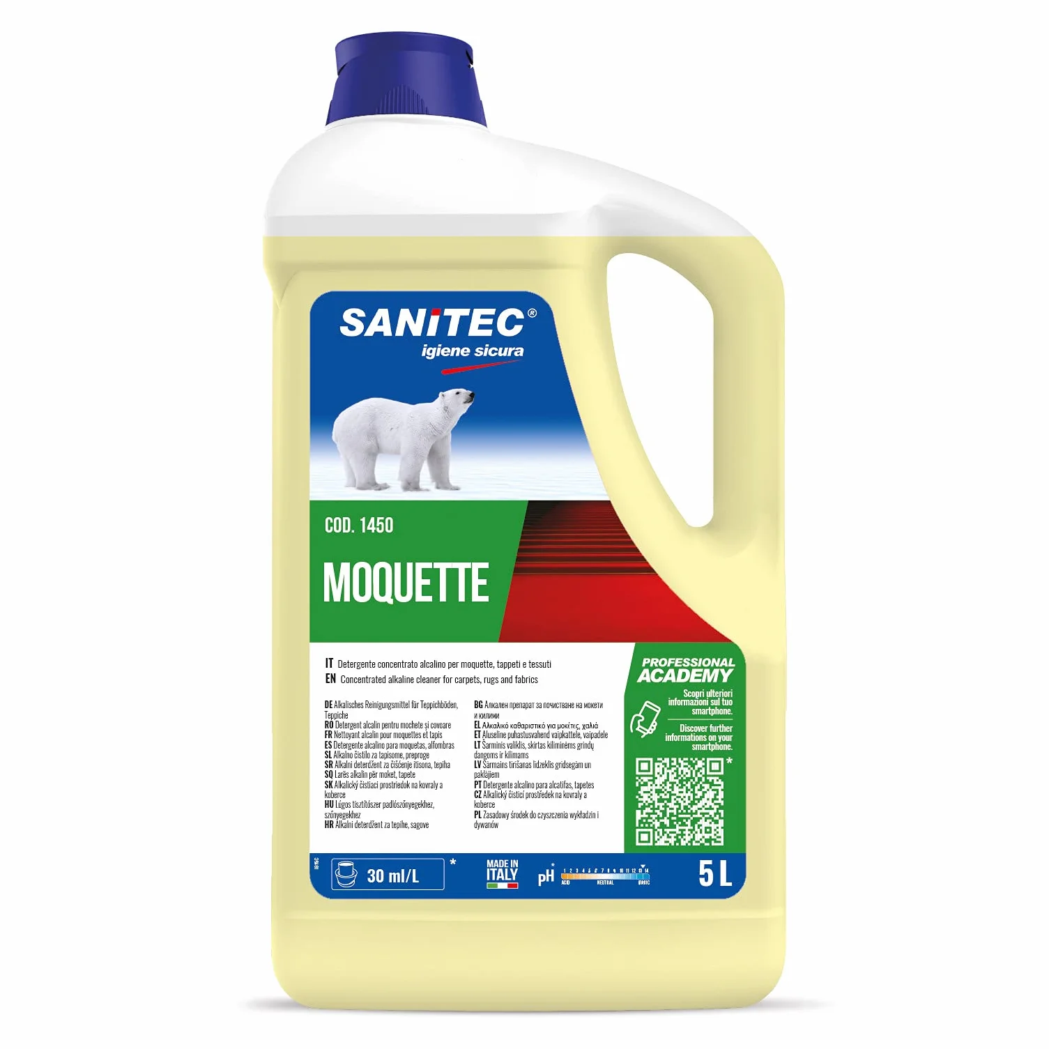 Detergente Igienizzante Profumato per Moquette, Tappeti e Tessuti 5 kg