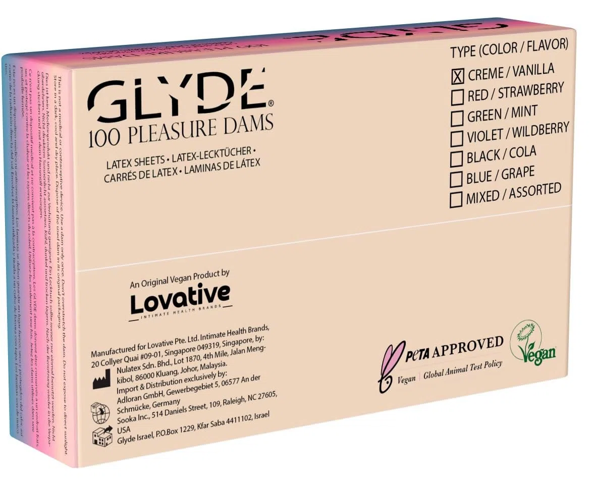Glyde Dams Vanilla – 100 Salviette in lattice – Colore giallo – Salviette con profumo di vaniglia, giallo., 25cm x 15cm