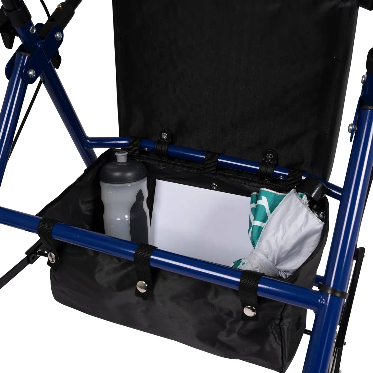 Deambulatore Pieghevole Leggero per anziani - Girello ultraleggero con 4 ruote, seduta e cestino - Rollator ideale per il trasporto nel bagagliaio - Blu