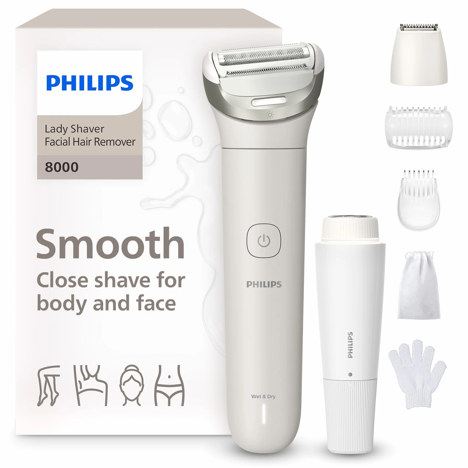Philips Serie 8000 Rasoio Senza Filo Wet & Dry 3 Lame Testina Flessibile BRL159/00