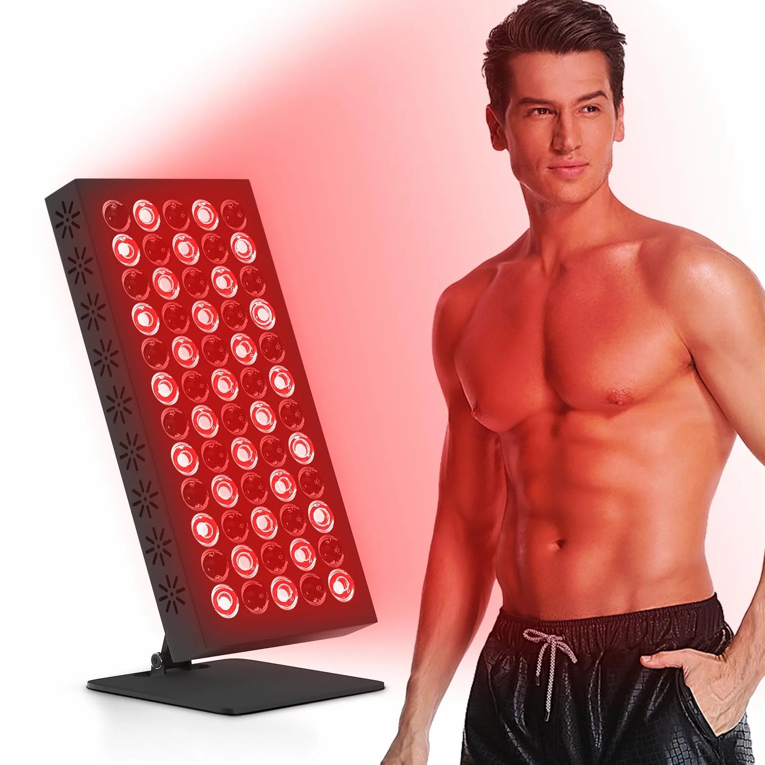Lampada a luce rossa 50W con ventola di raffreddamento timer 10/20/30 min 5 luci rosse