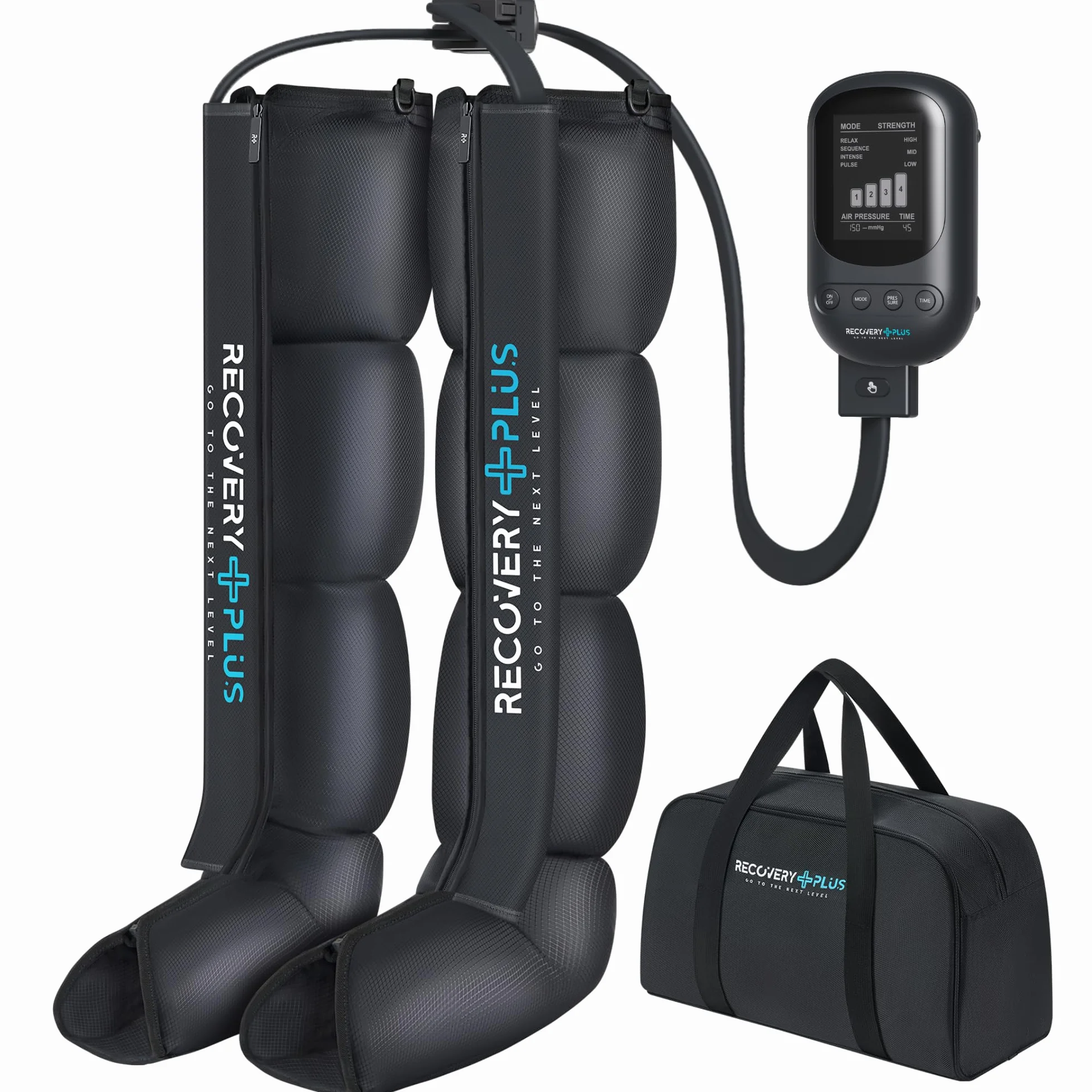 RECOVERY PLUS - Massaggiatore Pressoterapia da casa. Stivali per gambe. Macchina pressoterapia professionale. (Taglia M)