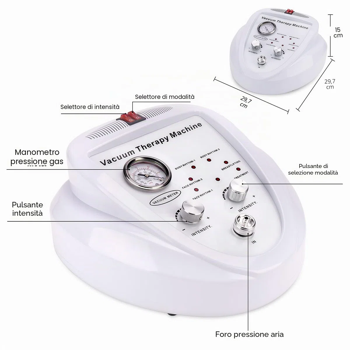 Meifuly Set di terapia di coppettazione sottovuoto con 30 tazze e 3 pompe, aspirazione regolabile e 6 modalità macchine di terapia del vuoto