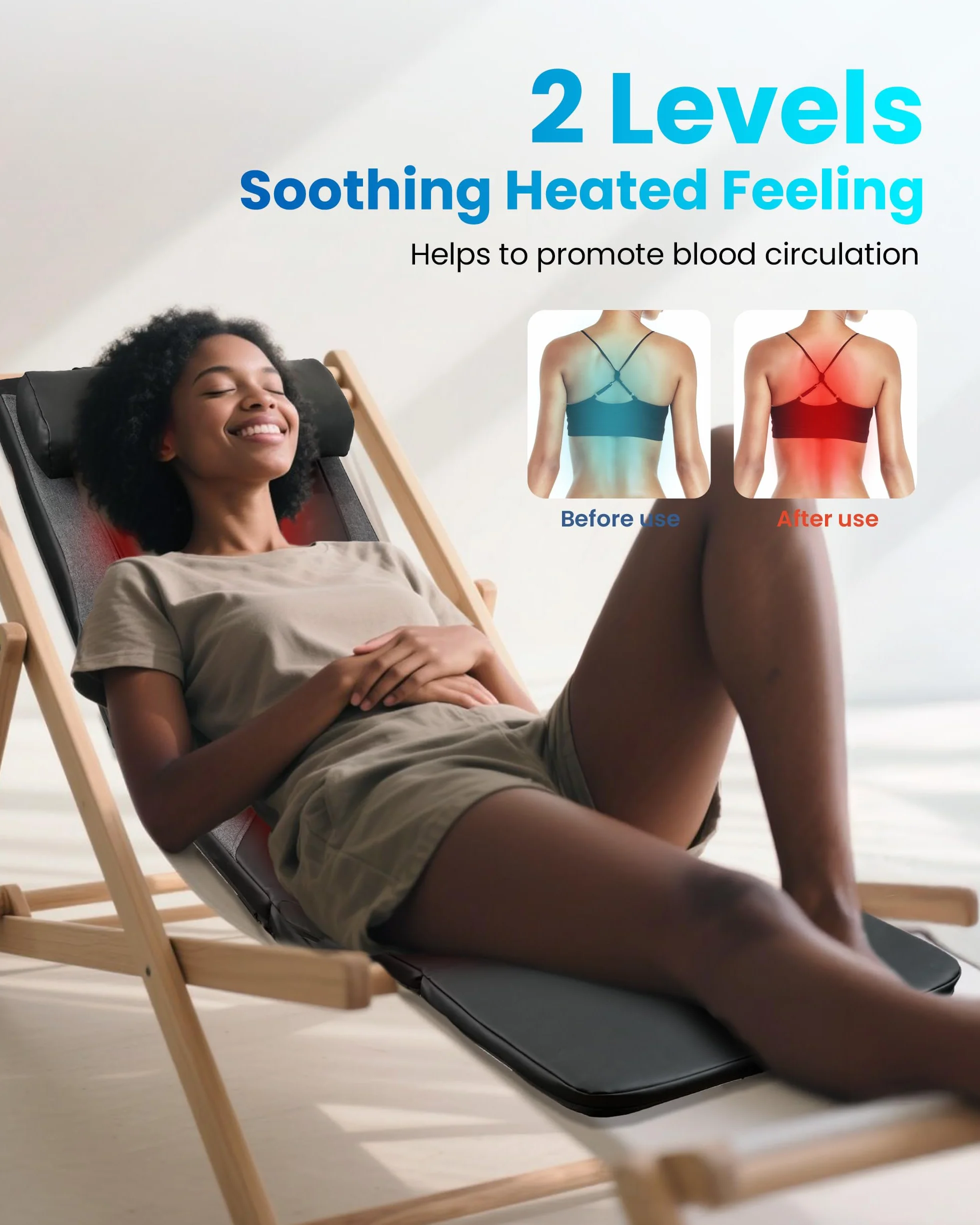 COMFIER Tappetino Massaggiante per Tutto il Corpo con Funzione Riscaldante, Massaggio Shiatsu e 8 Motori a Vibrazione, Materassino Massaggiante Elettrico per Collo e Schiena, per un Relax Profondo