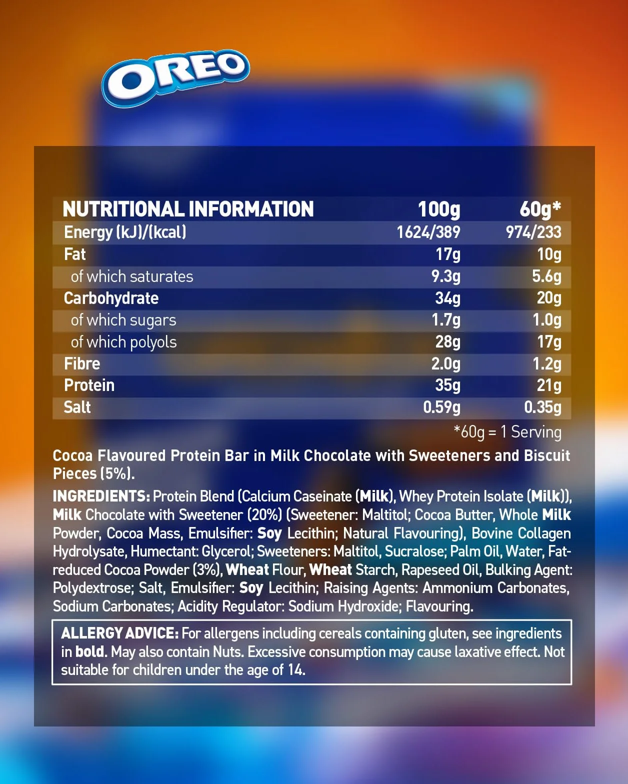Grenade Barretta Proteica a Basso contenuto di Zuccheri OREO 12 x 60 g