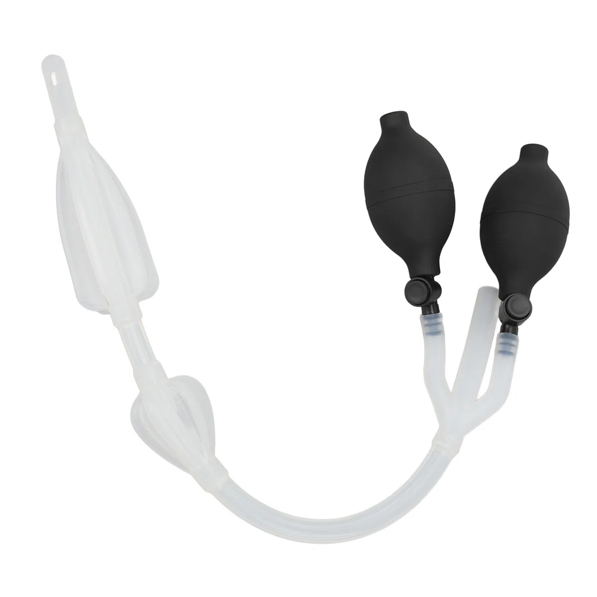 Silicone Enema Douche Bulb Doppie Aperture Laterali Sistema di Lavaggio Elastico a Doppia Lampadina Gonfiabile per Assistenza Sanitaria