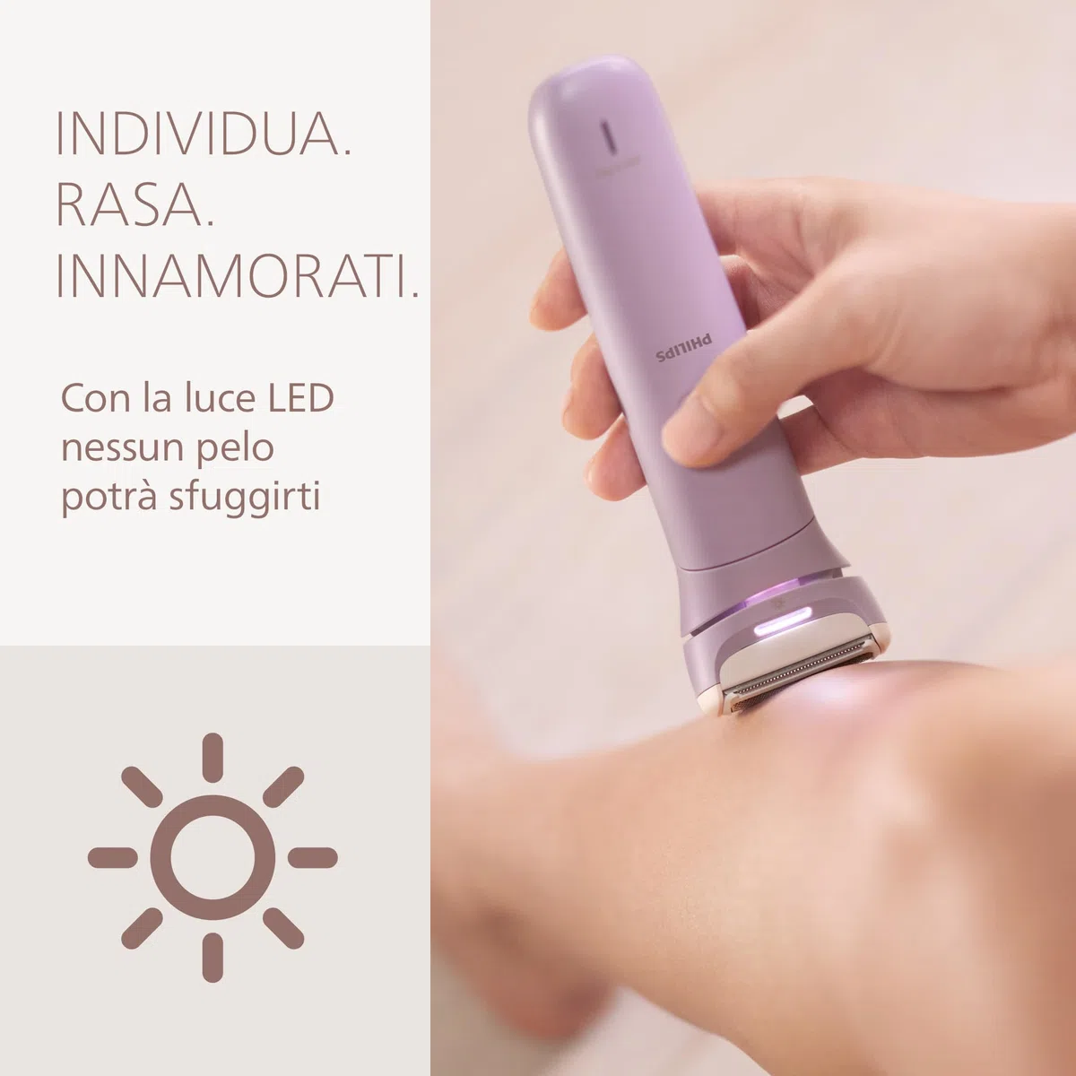 Philips Lady Shaver Serie 8000 - Rasoio senza filo, Wet & Dry, sistema di rasatura a 3 lame, testina di rasatura flessibile, luce LED, per corpo, gambe e zona bikini, modello BRL149/00