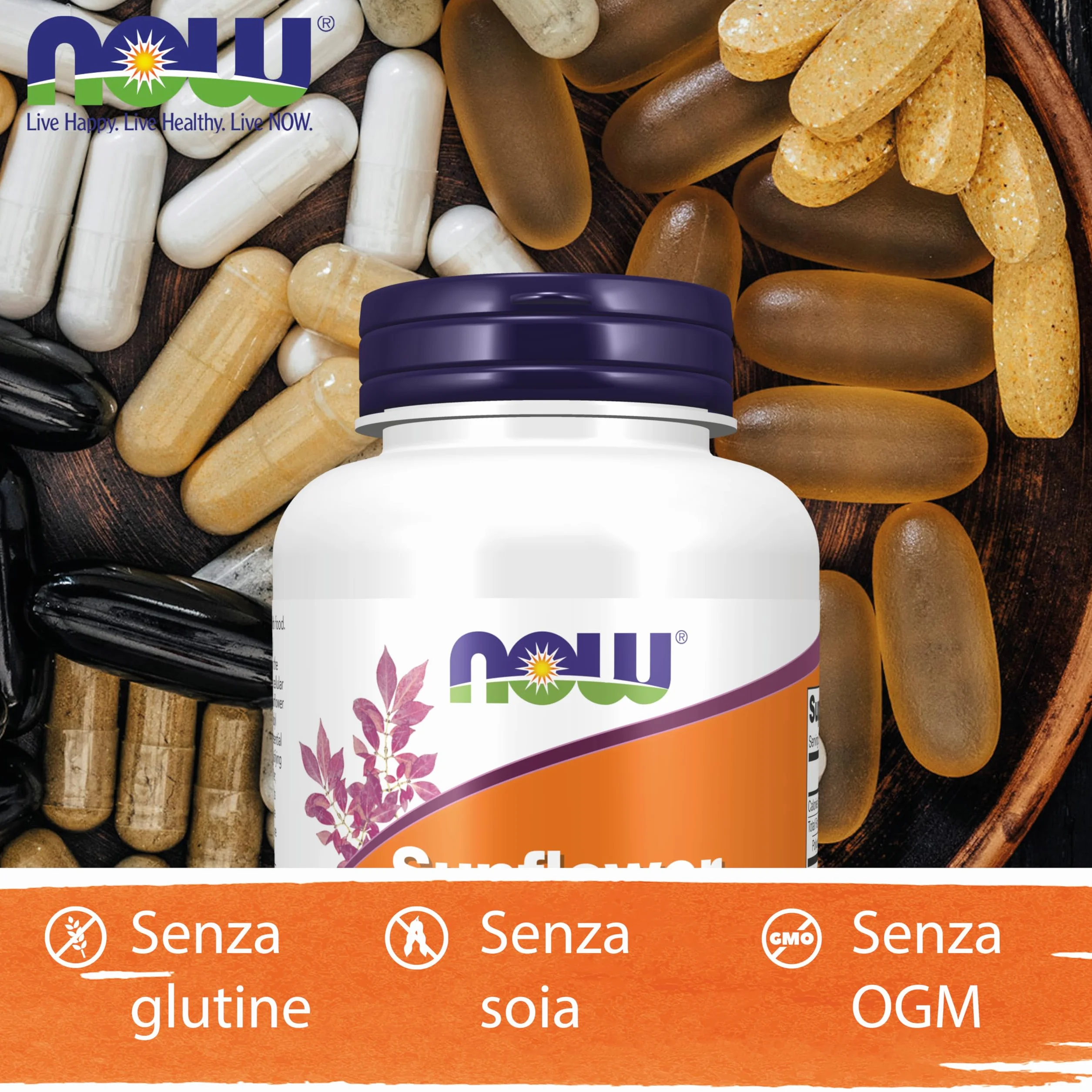 Now Foods Sunflower Lecithin 1200mg 100 Softgels Non-GMO Soy Free Gluten Free