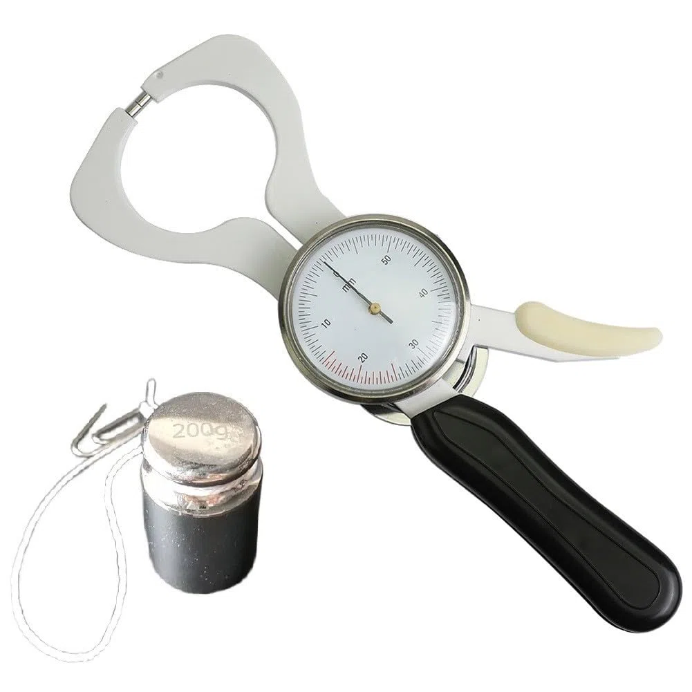Skinfold - Calibro per misurazione del grasso corporeo, gamma 0-60 mm, struttura in metallo e plastica con design a pressione costante, per gli appassionati di fitness