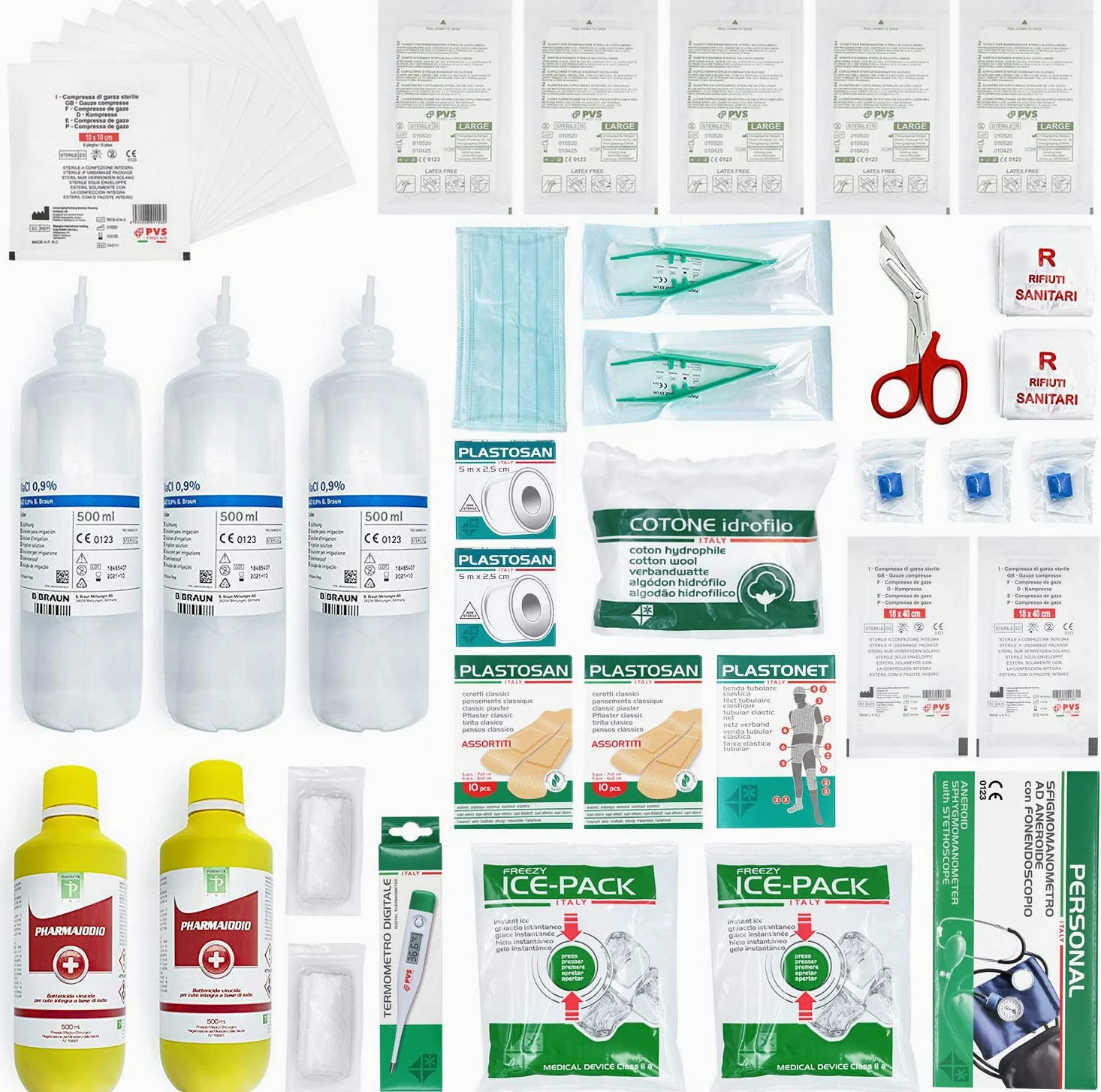 FARMA2 BIANCA CASSETTA PRONTO SOCCORSO Cassetta medica Completa di Croce adesiva e Cartello istruzioni di primo soccorso conforme DM 388 allegati 1 (per aziende con 3 o più lavoratori)