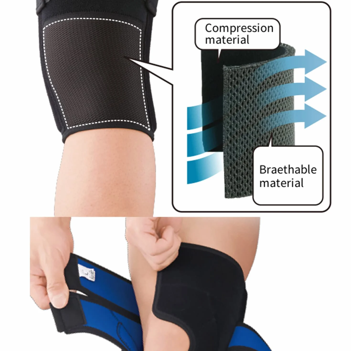 Zamst EK-5 Ginocchiera Regolabile Supporto Articolazione Ginocchio Compressione Tutore Sport (M)