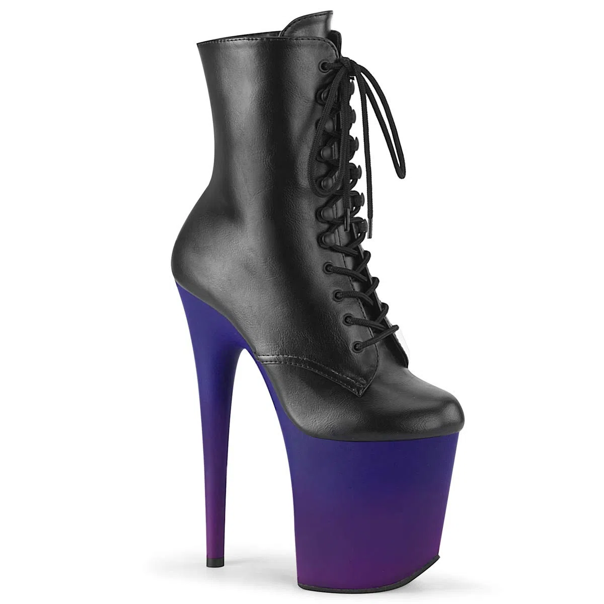 Pleaser FLAMINGO-1020BP Blk Faux Leather/Blue-Purple Ombre UK 4 (EU 37)