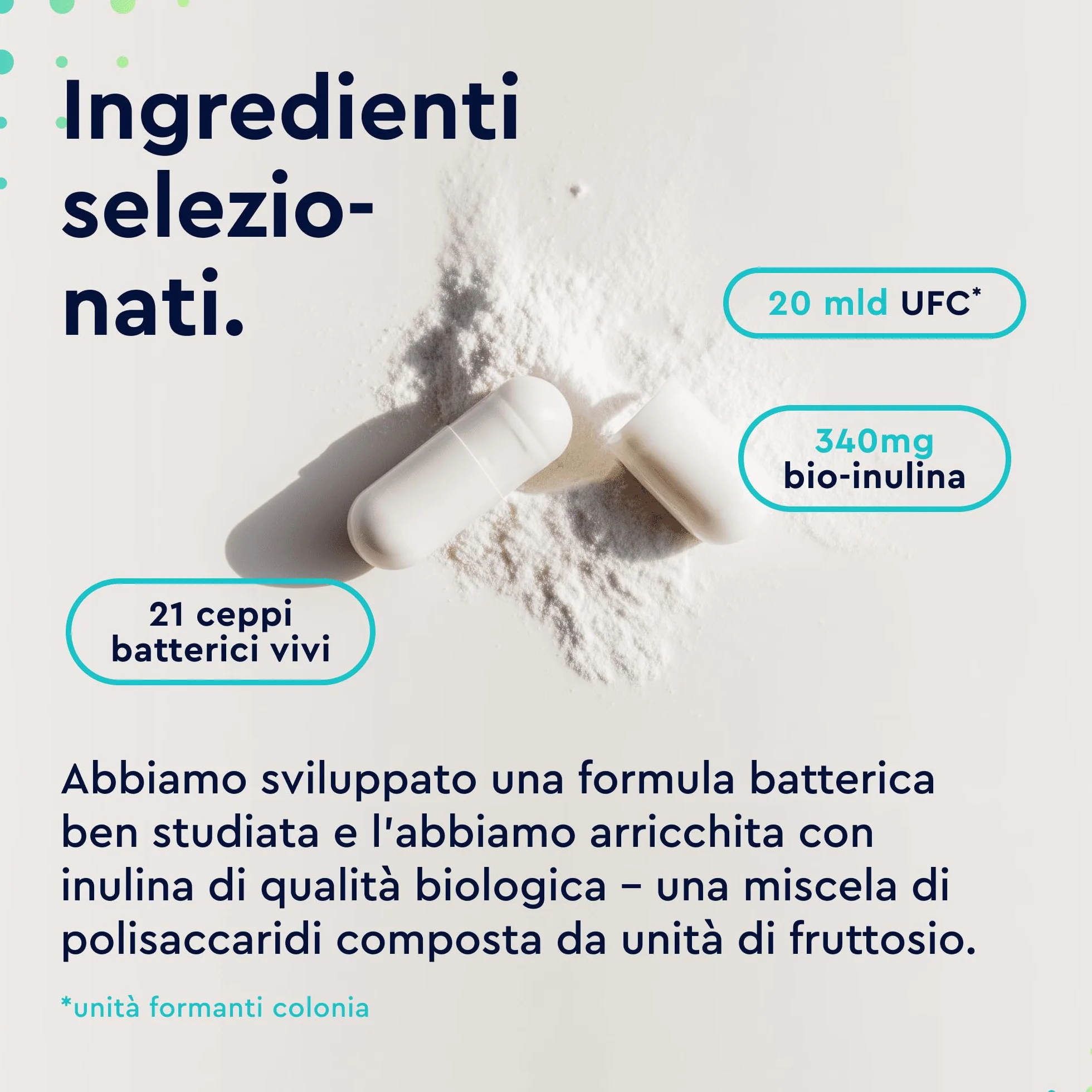 Integratore Probiotici Bio 180 Capsule 21 Ceppi Batterici 20 Miliardi CFU Inulina Senza Lattosio
