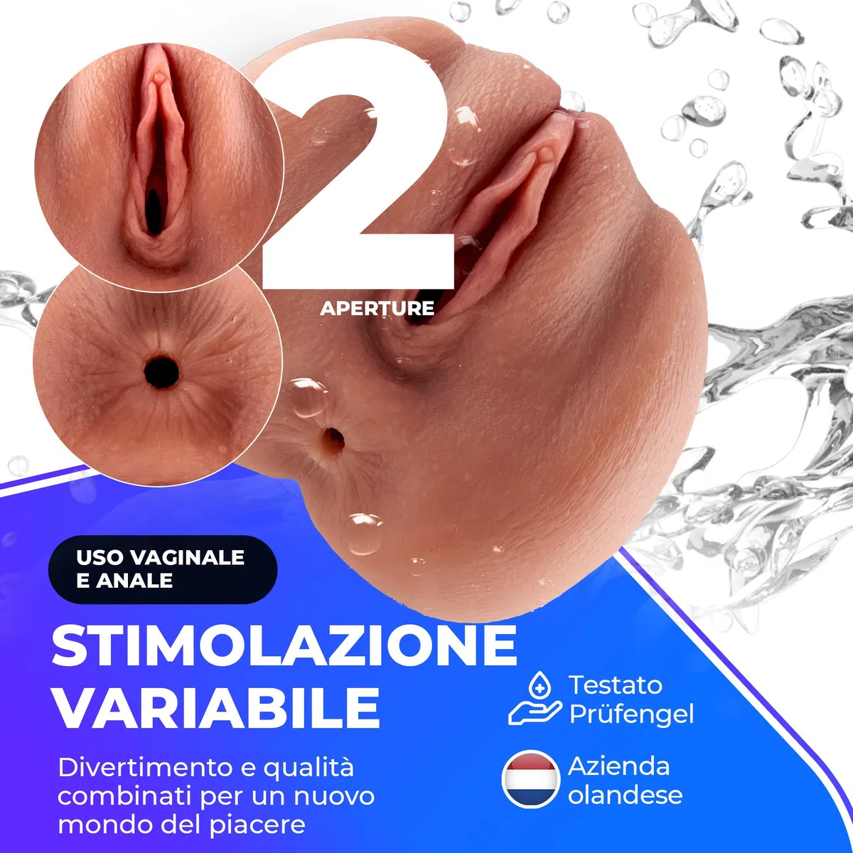 Masturbatore per Uomo [Pocket Pussy] Realistico in Silicone - Set di 3 anelli e lubrificante | Sex Toys, Masturbazione Maschile, Masturbatore per Uomini, Artificiale per Sesso, Vaginale e Anale Finta