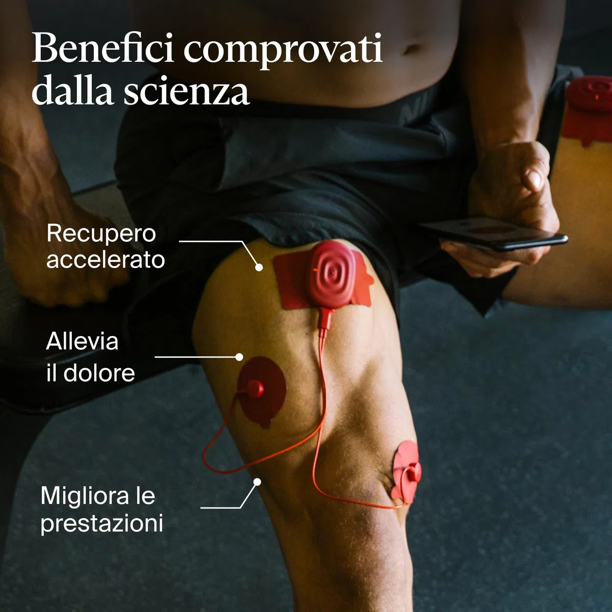 PowerDot 2.0 Duo Red - Dispositivo TENS Intelligente - Elettrostimolatore Muscolare Wireless Controllato con App - Accelera il Recupero, Migliora la Forza, Allevia il Dolore (Rosso)