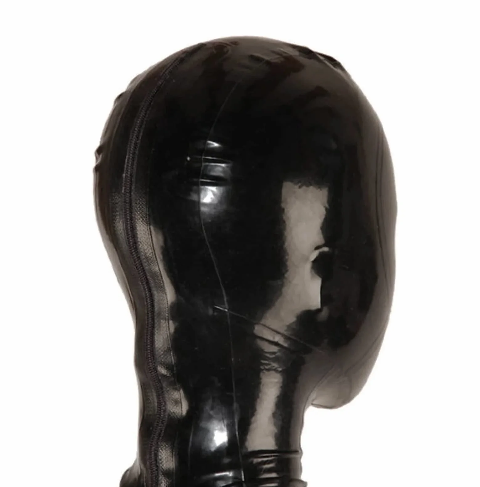 Maschera sexy lattice a faccia piena con zip bavaglio silicone per cosplay festa vacanza (M)