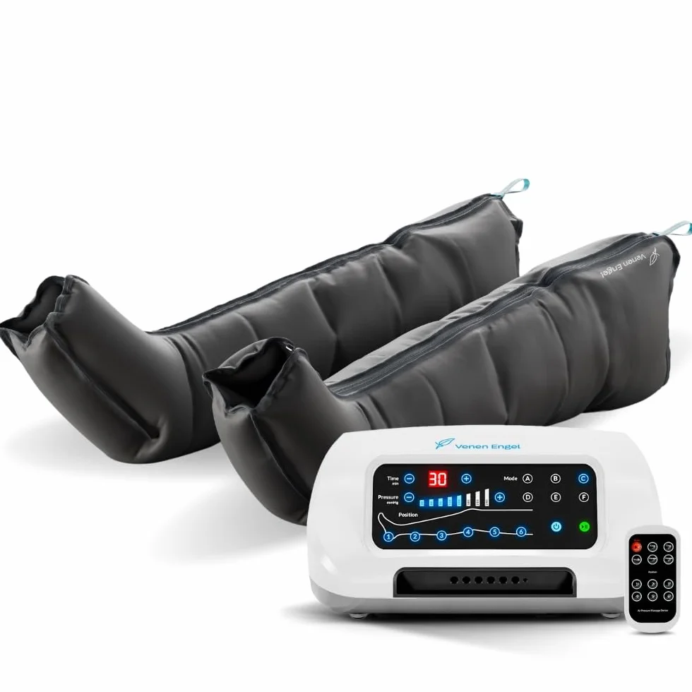 Vein Angel 6 Premium apparecchio per massaggi con gambali, 6 camere d'aria disattivabili, pressione & durata facilmente regolabili, 6 programmi di massaggio, no pressoterapia